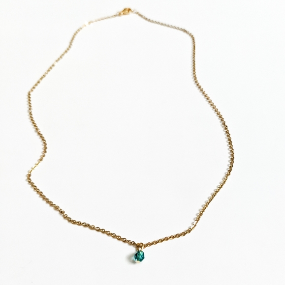 Jewelry - Emerald May Birthstone Gold-plated Choker Necklace